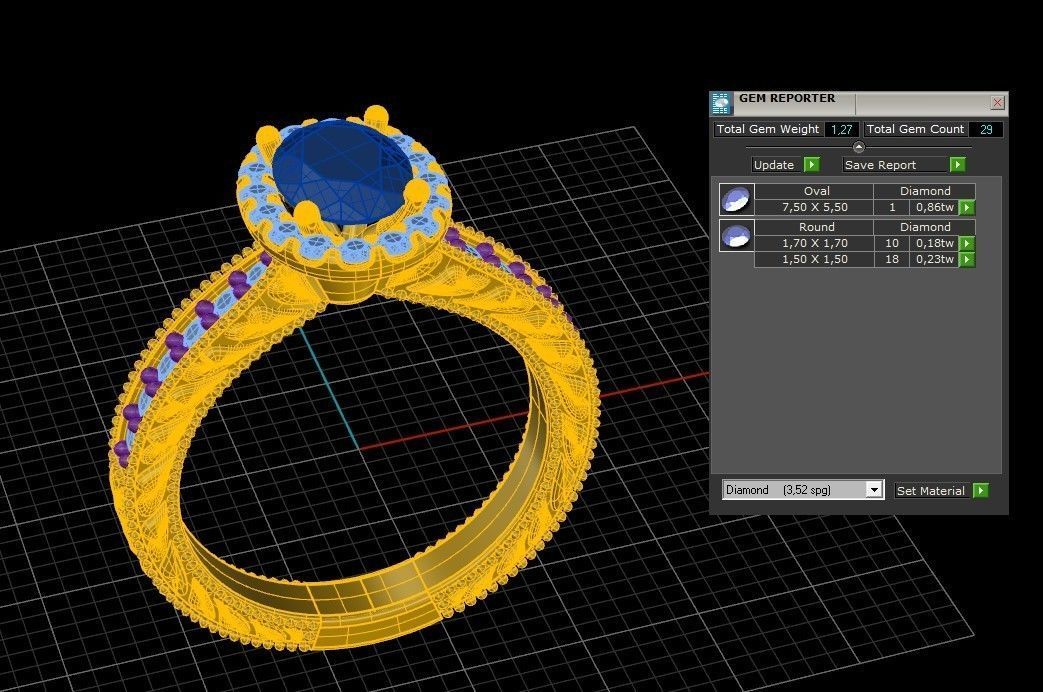 Model 259 Solitaire Ring 6 US Size  3D print model_13