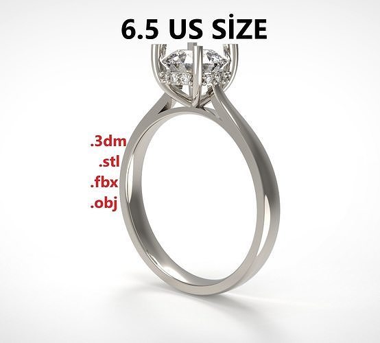 Model 261 Solitaire Ring US Size  3D print model