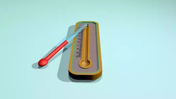 Thermometer Low-poly 3D model Thermometer Low-poly 3D model