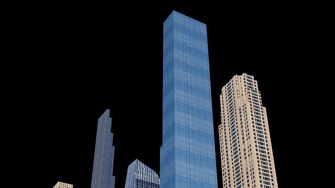 Billionaires Row Pack - All Billionaires Row Skyscrapers Low-poly 3D model 7