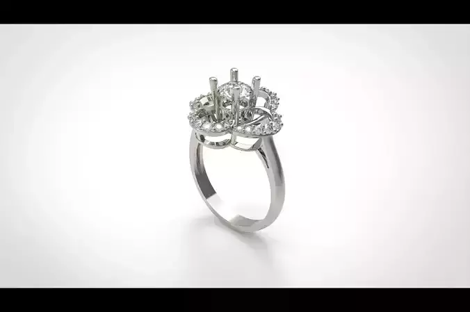 Model 270 Diamond Ring 5Half US Size  3D print model