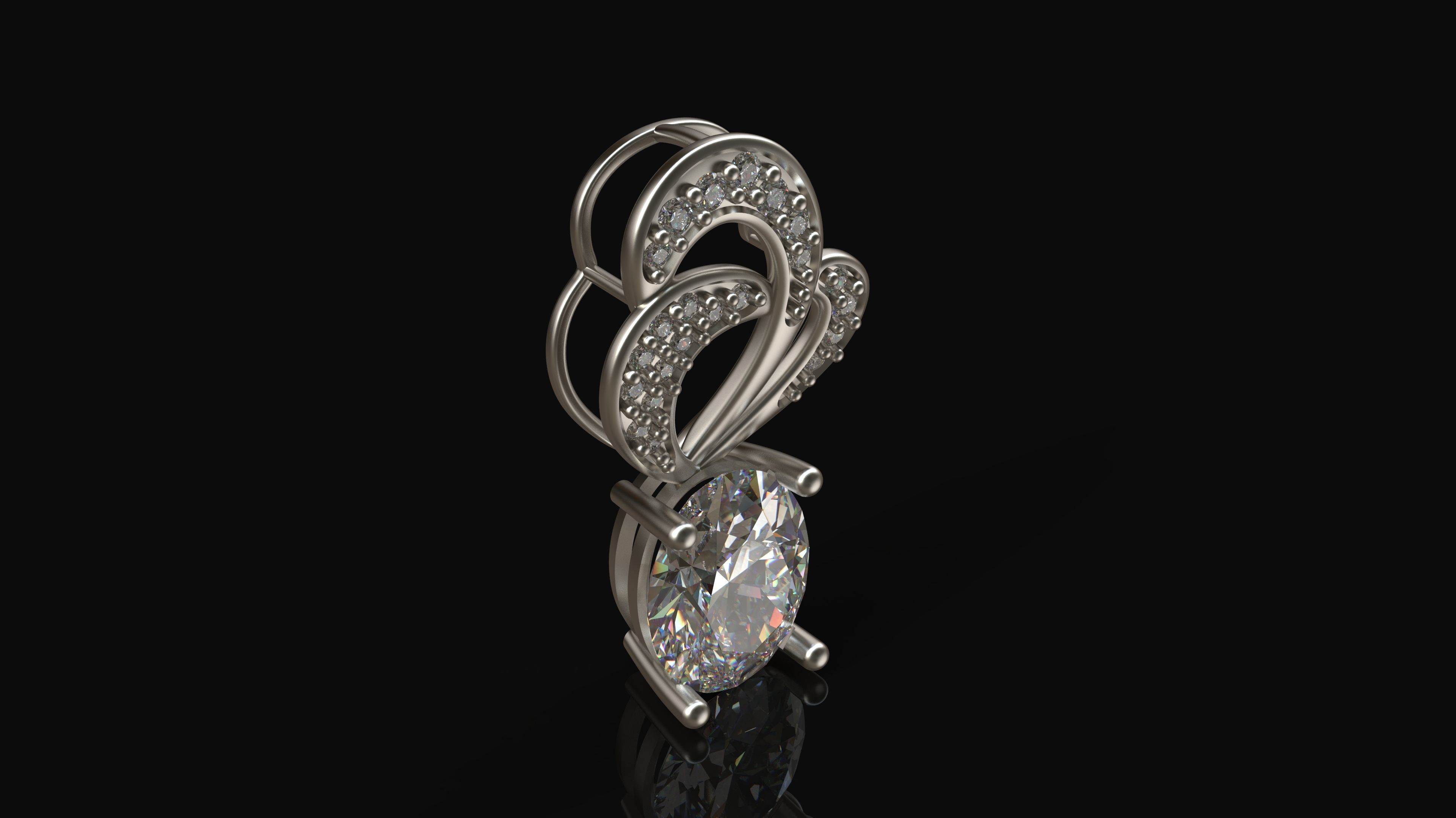 Model 272 Diamond Pendant 3D print model_4