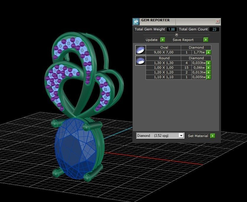 Model 272 Diamond Pendant 3D print model_12