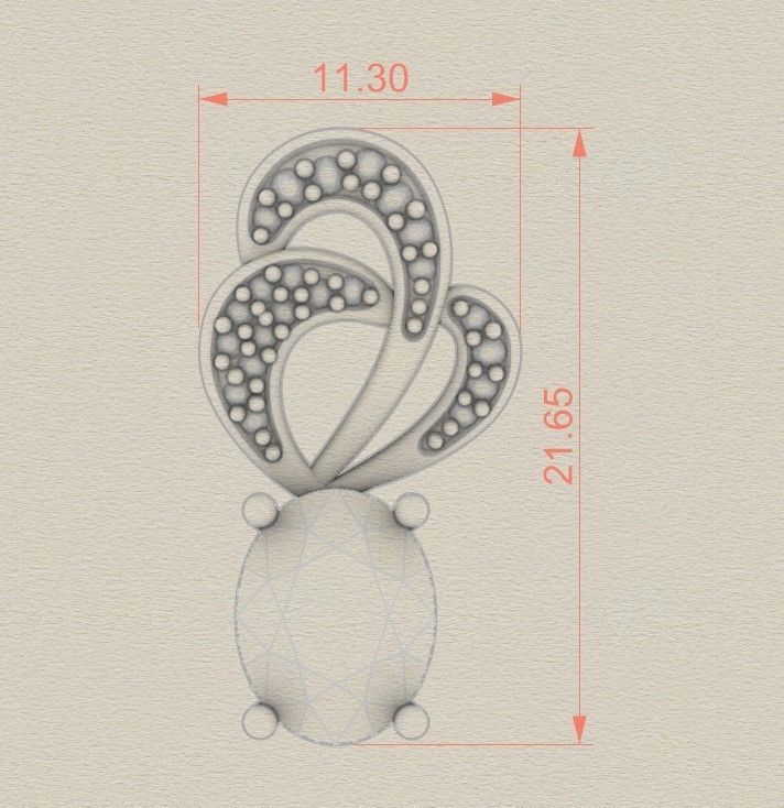 Model 272 Diamond Pendant 3D print model_6