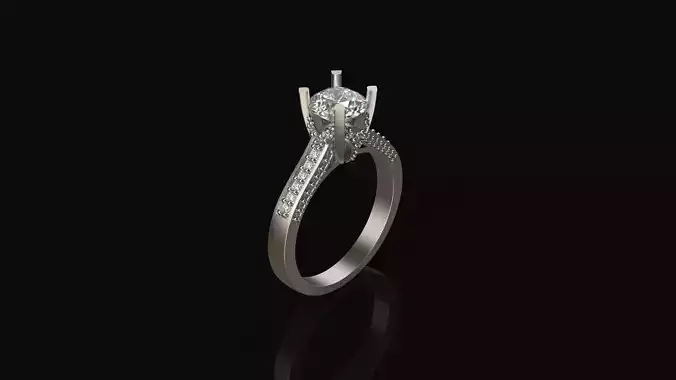Model 273 Solitaire Diamond Ring 6Half US Size 