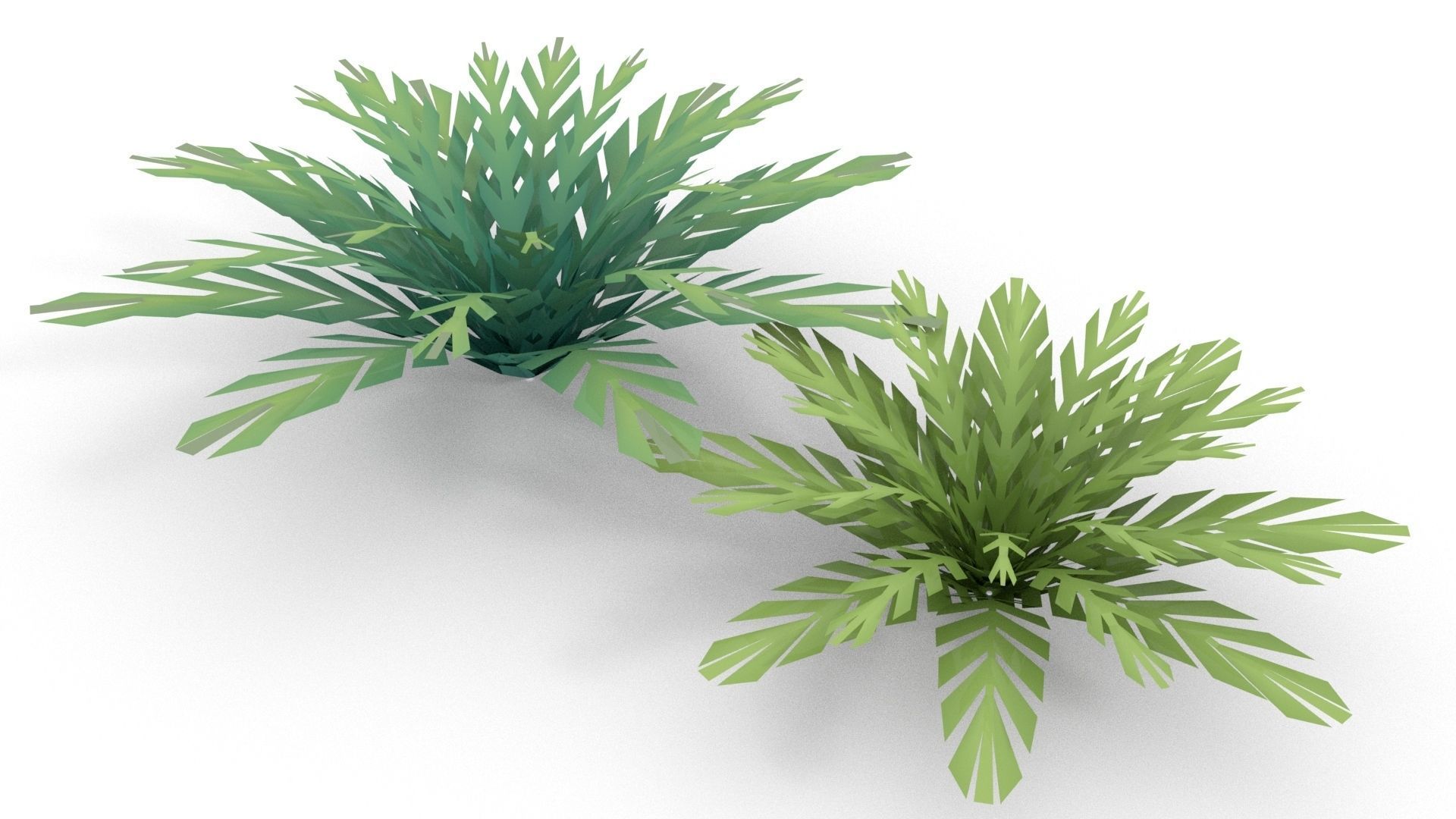 Low-poly Fern bush plant 3D model_10