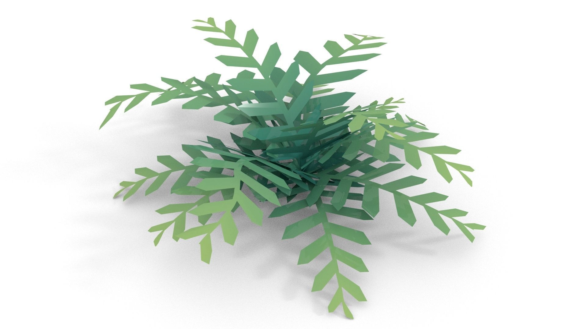 Low-poly Fern bush plant 3D model_9