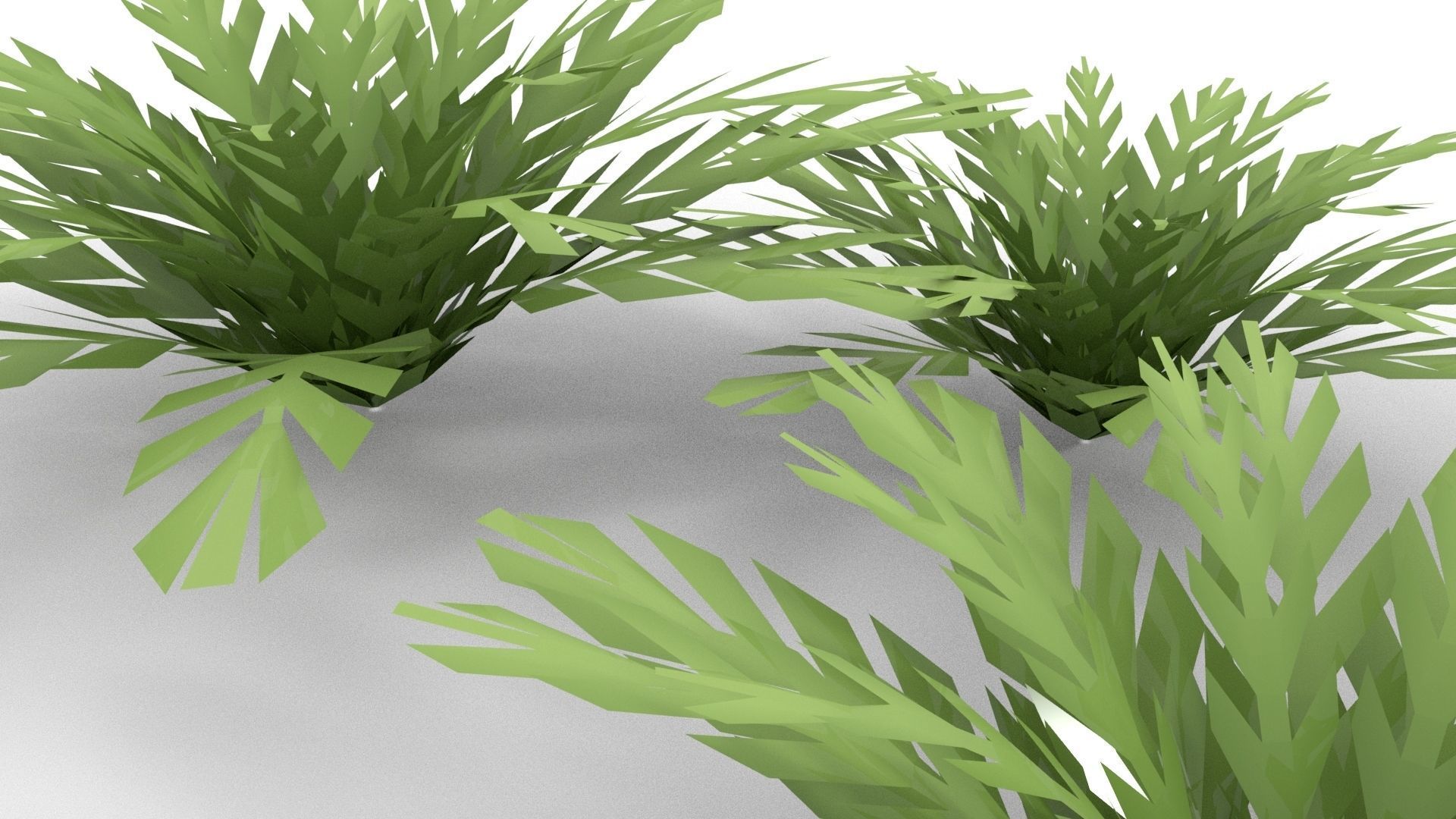 Low-poly Fern bush plant 3D model_7