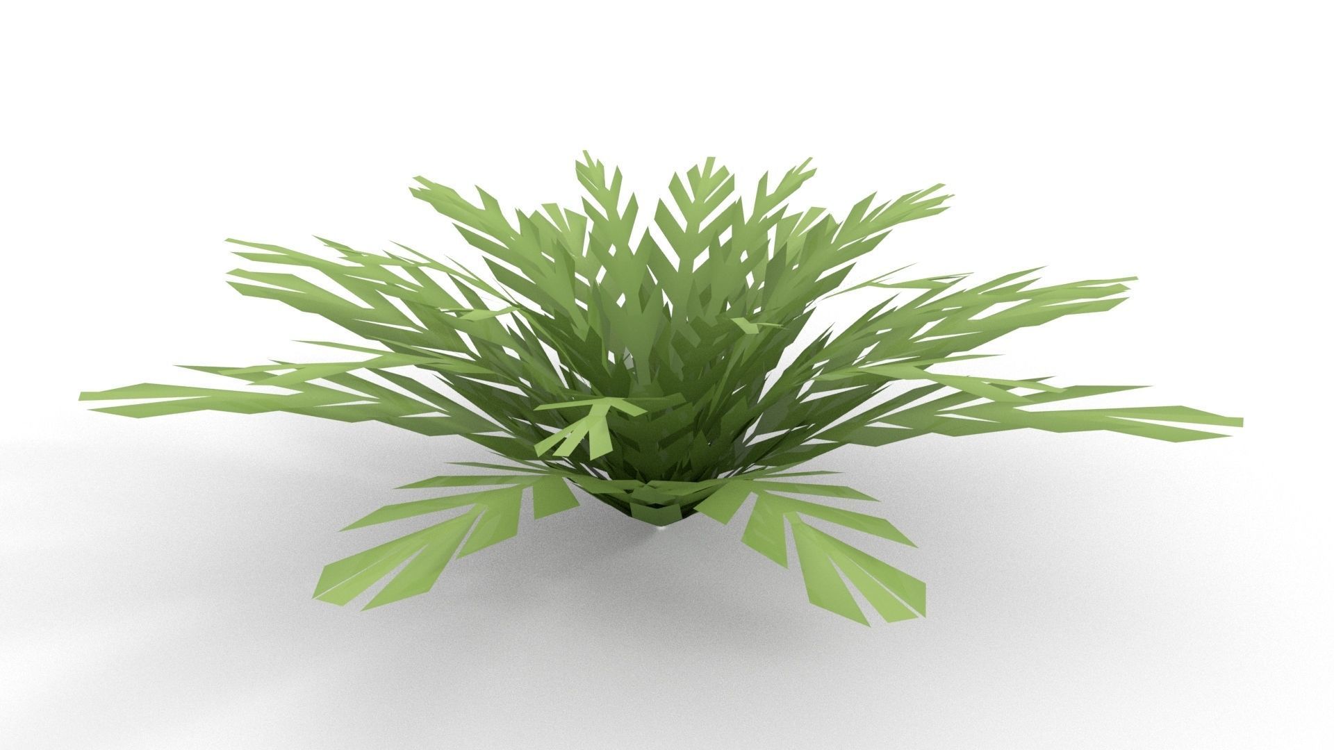 Low-poly Fern bush plant 3D model_2