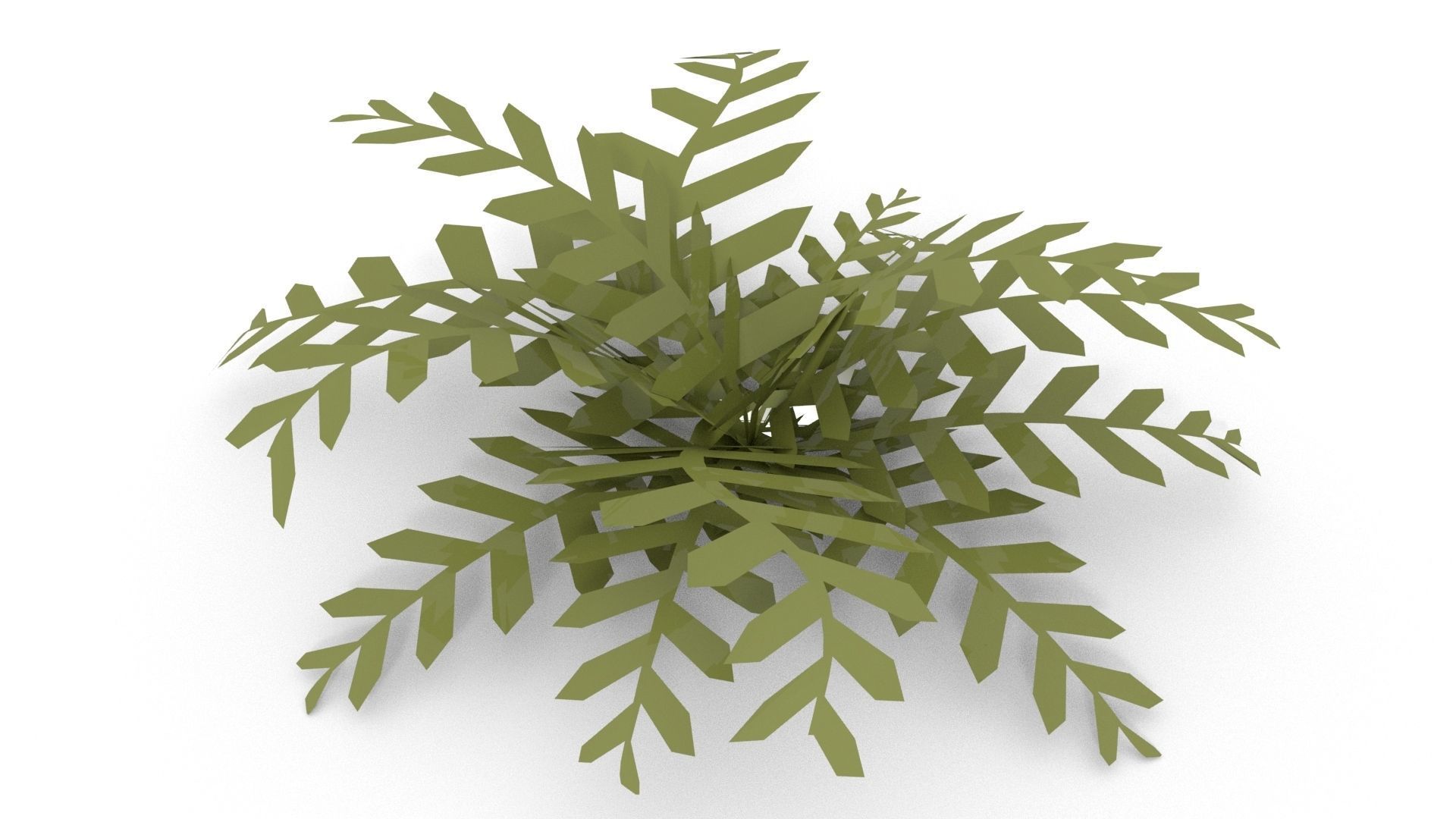 Low-poly Fern bush plant 3D model_3