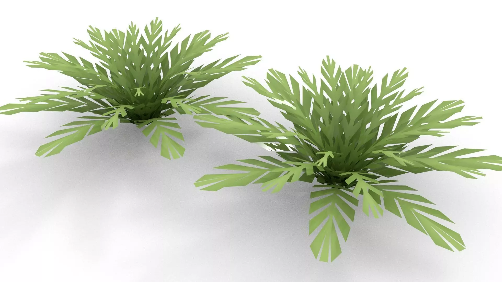 Low-poly Fern bush plant 3D model_0
