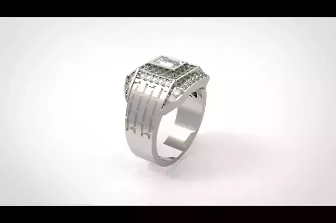 Model 279 Baguette Diamond Ring 63 EU Size 