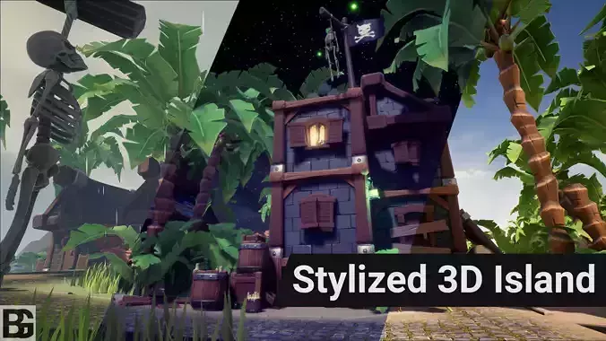 Stylized 3D Island UE4 Low-poly 3D model