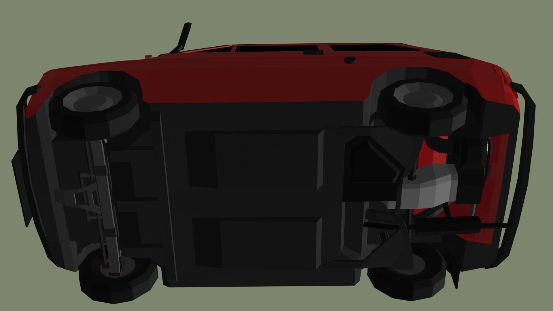 Fiat 126p Low-poly 3D model_6