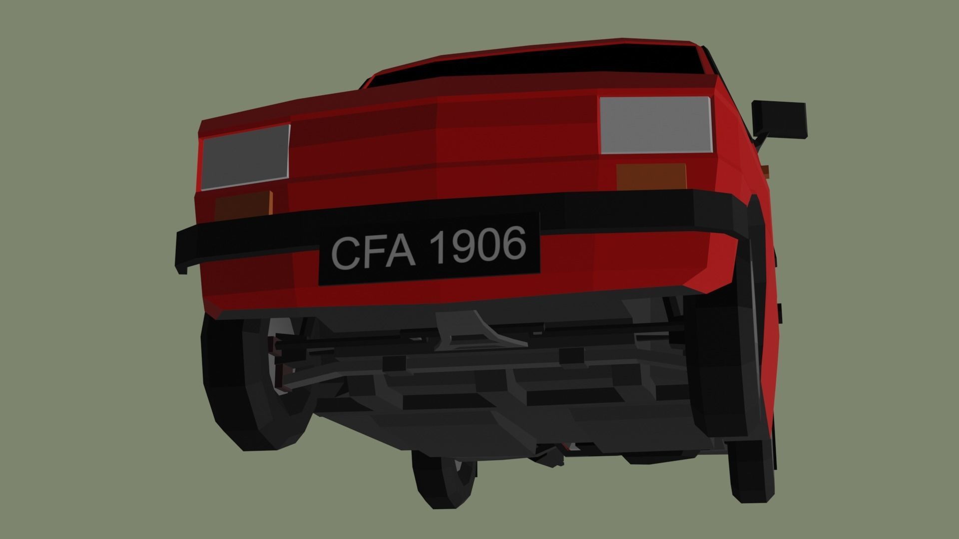 Fiat 126p Low-poly 3D model_5