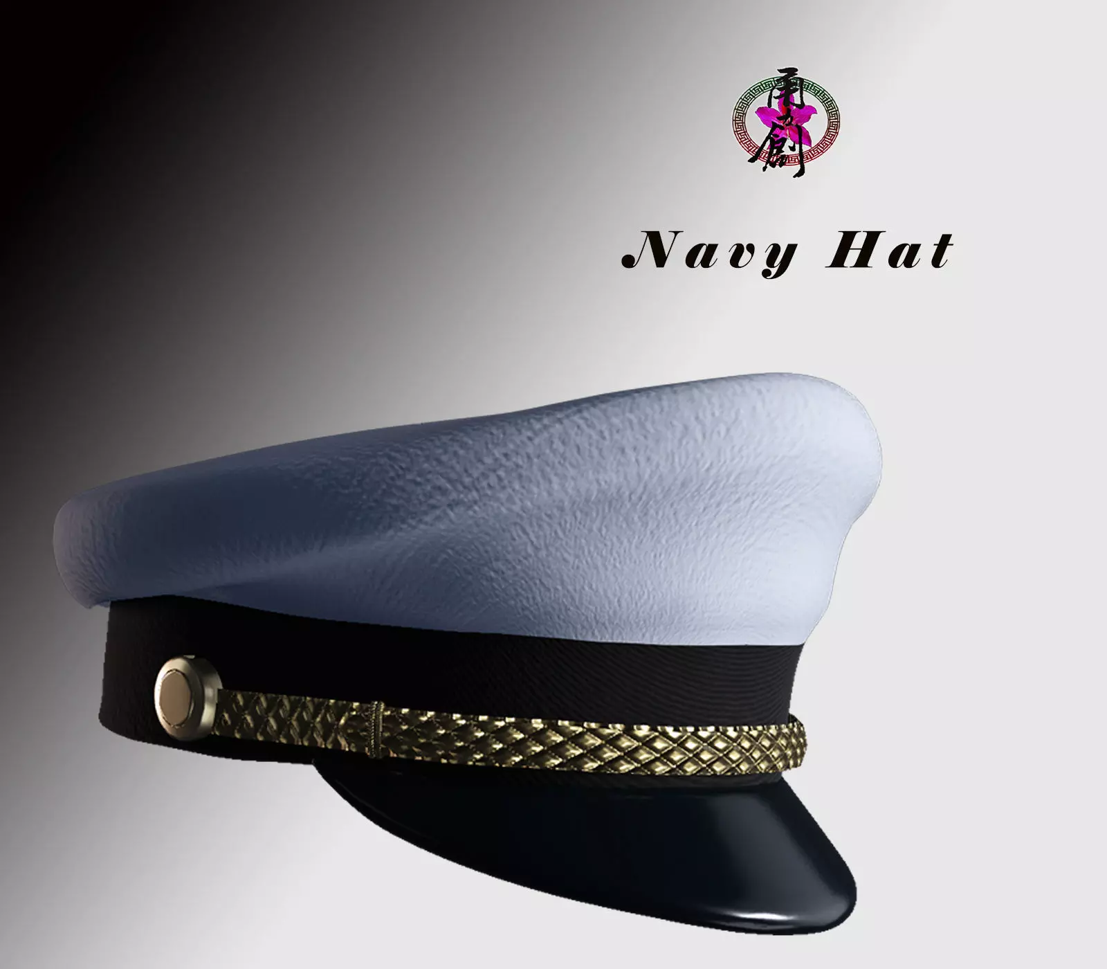 Navy Hat-01 Low-poly 3D model_0