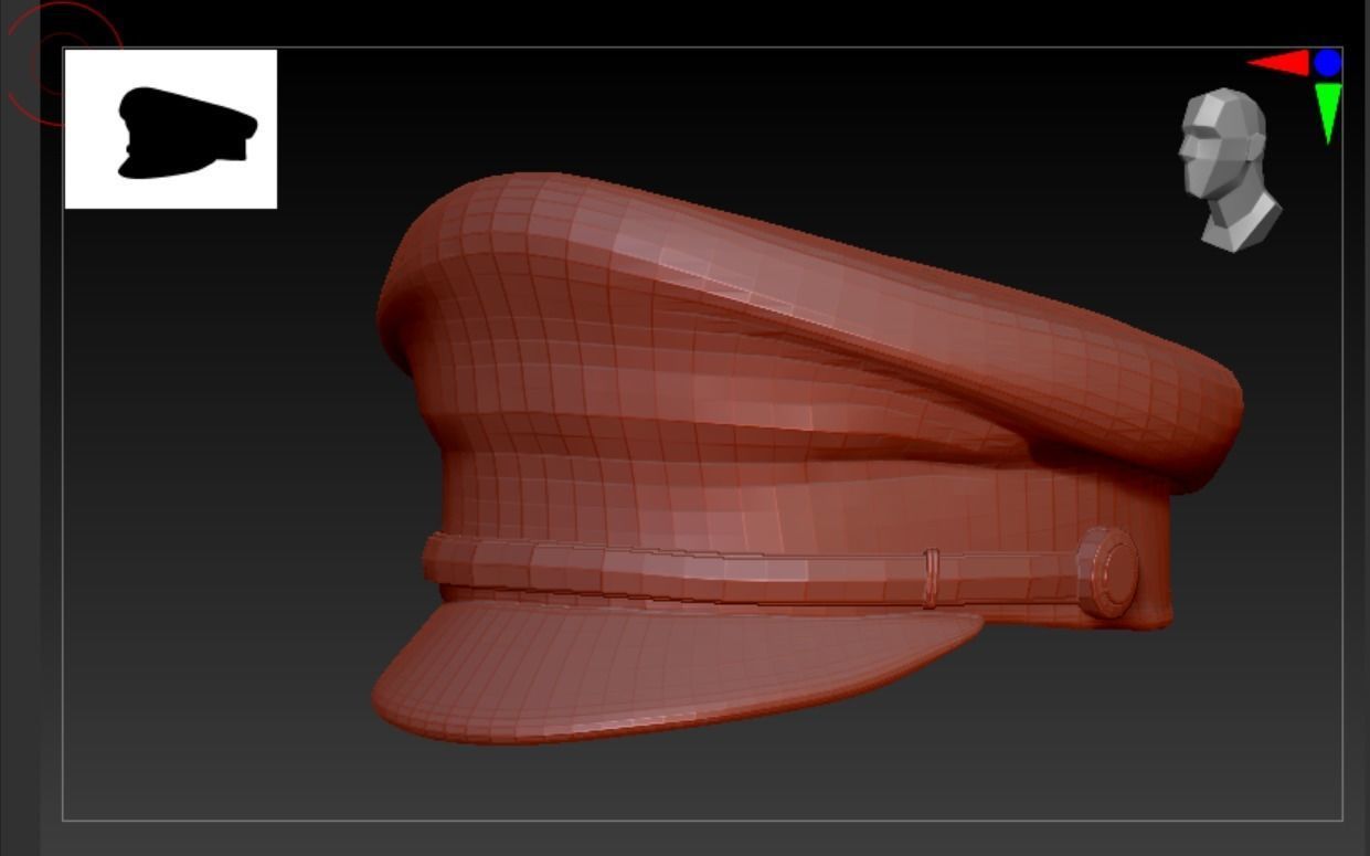 Navy Hat-01 Low-poly 3D model_6