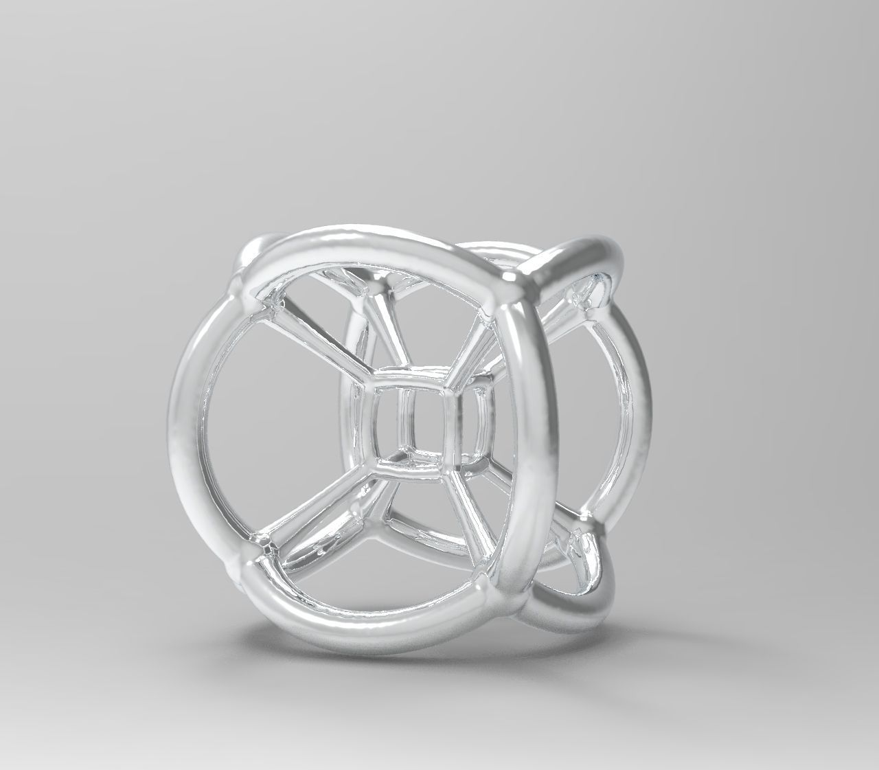 4d Tesseract Bead - Multidimensional Math Art Pendant 3D model 3D print model_2