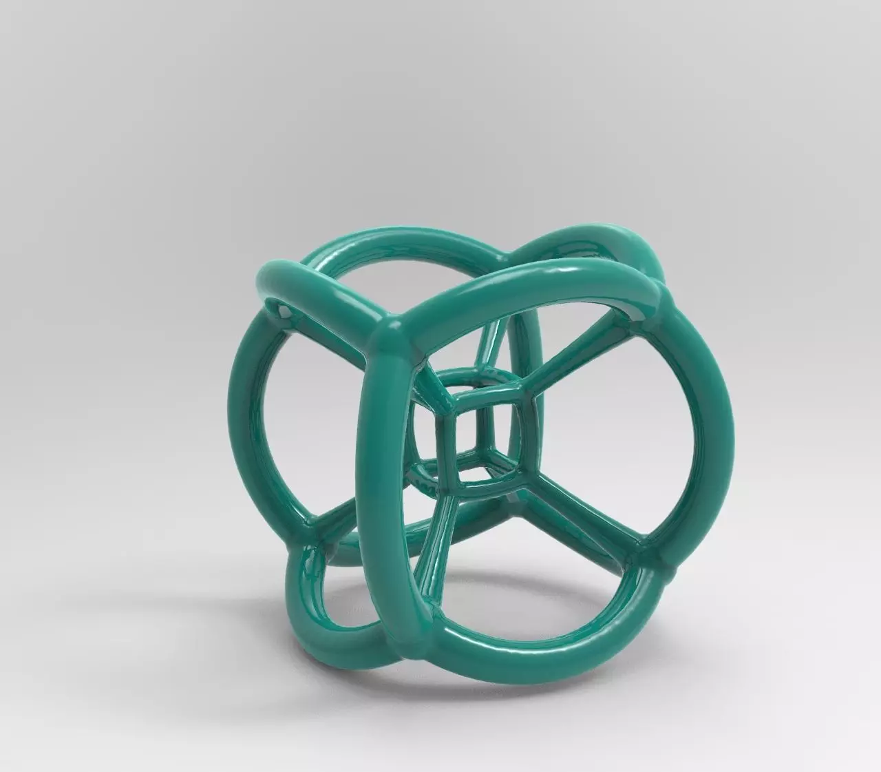 4d Tesseract Bead - Multidimensional Math Art Pendant 3D model 3D print model_0