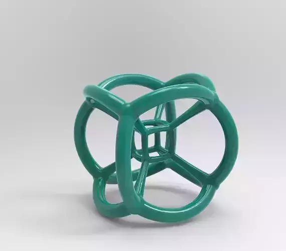 4d Tesseract Bead - Multidimensional Math Art Pendant 3D model 3D print model