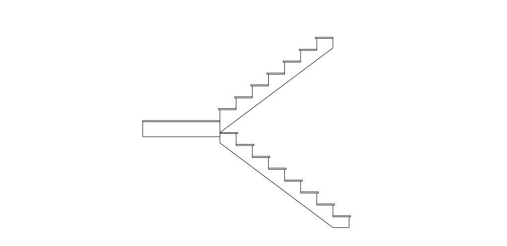 Foldback Staircase Low-poly 3D model_2