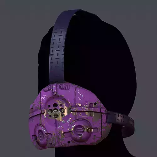 Gas mask helmet 3d model scifi Low-poly 