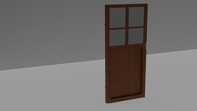 Wooden door Low-poly 3D model