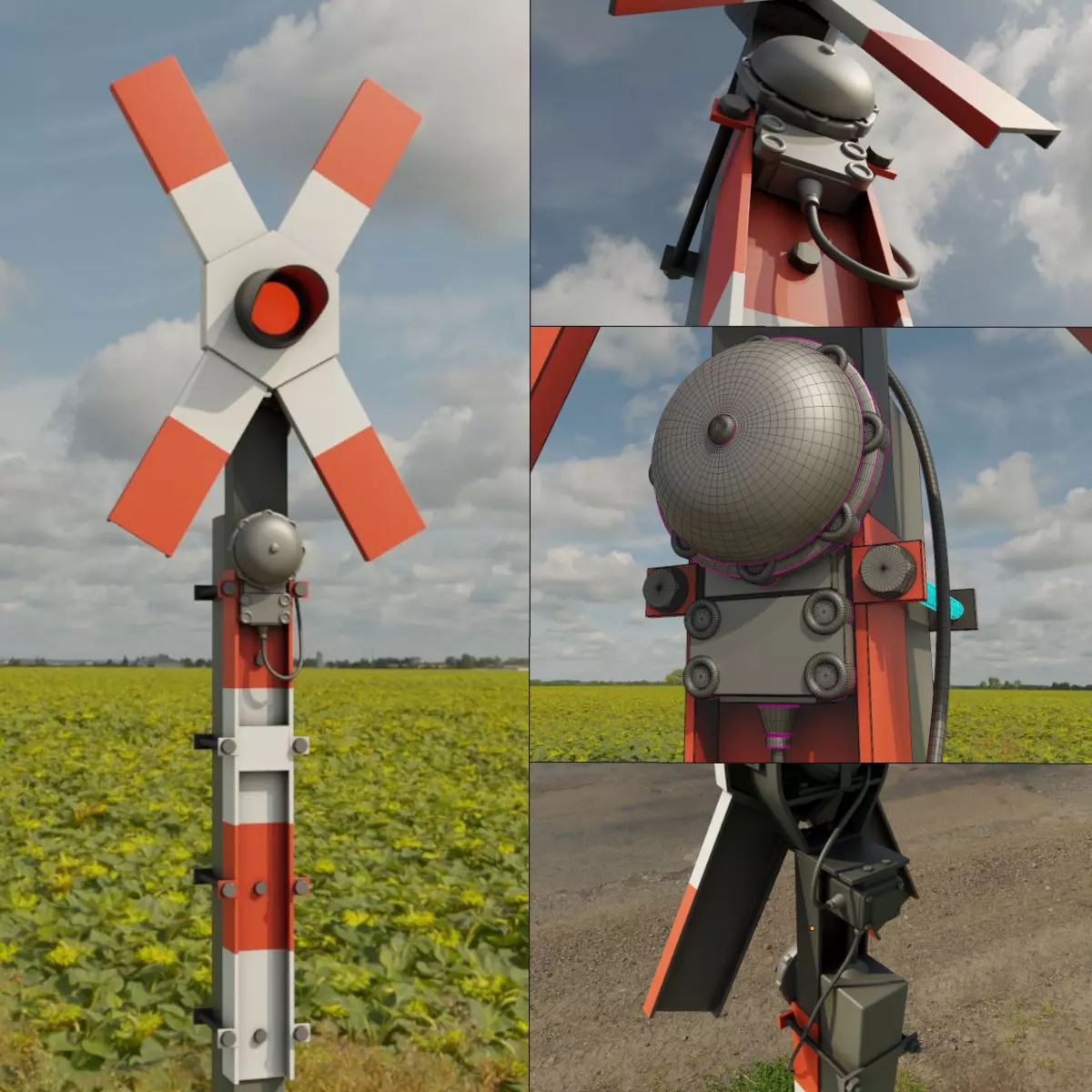 Andreaskreuz Version 2 High-Poly 3D model