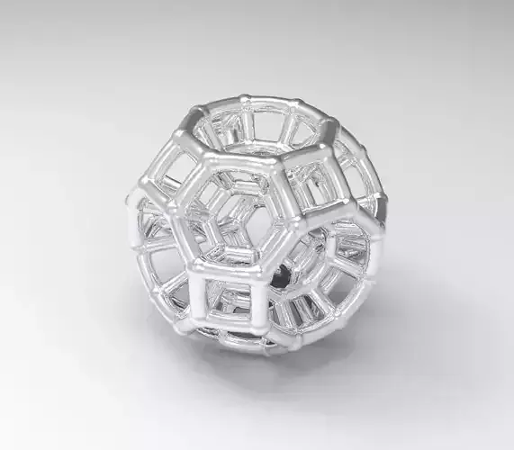 4d Non-Euclidean Bead - Multidimensional Theory Pendant 3D model 3D print model