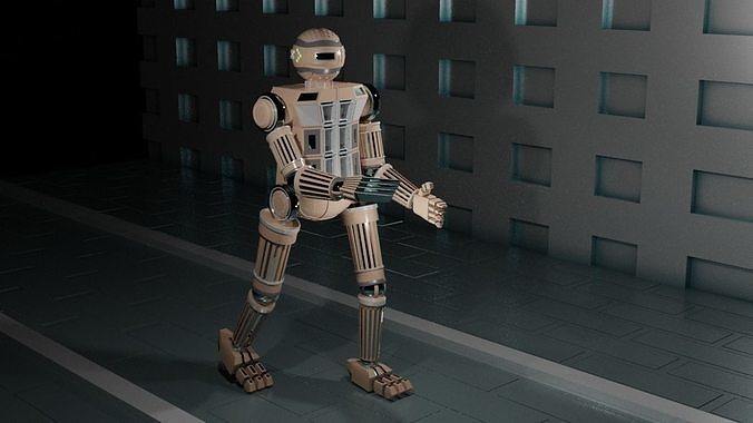 Nightwatchman robot in hallway