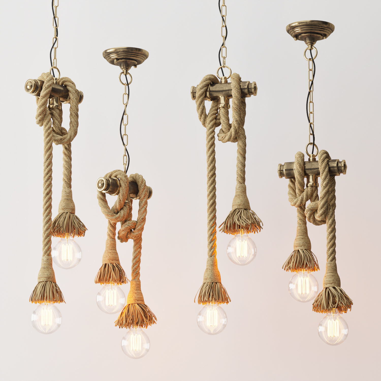 Loft style pendant lamp 2 3D model_3