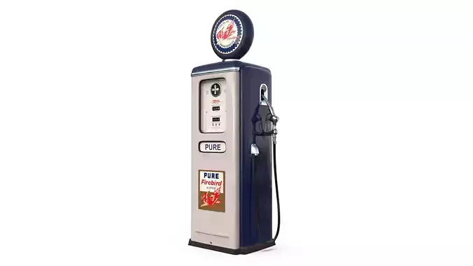 Vintage FIREBIRD Gas Pump 1948 3D model