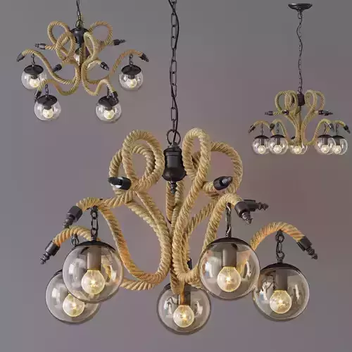 Chandelier Lobe Rope Chandelier Globe 5
