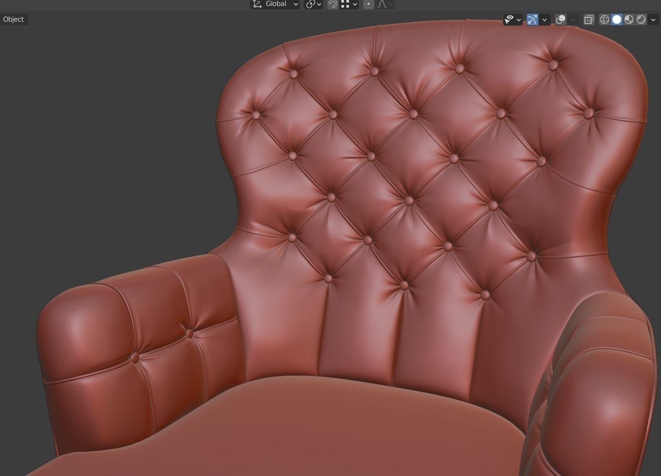 Arm chair classik Low-poly 3D model_6