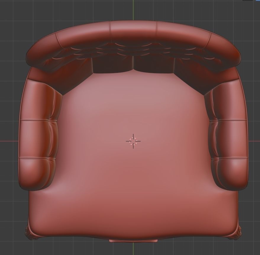 Arm chair classik Low-poly 3D model_3