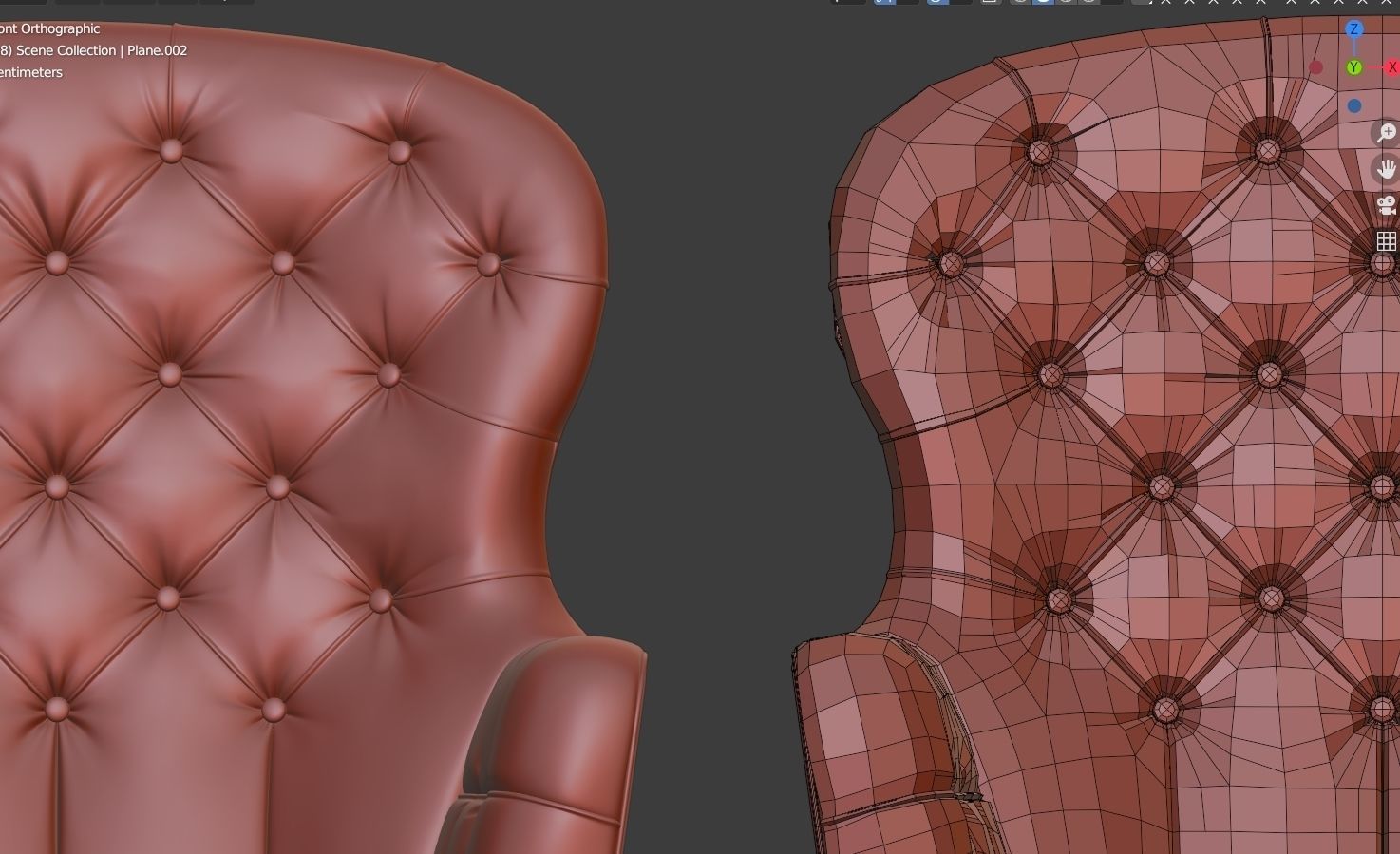 Arm chair classik Low-poly 3D model_15
