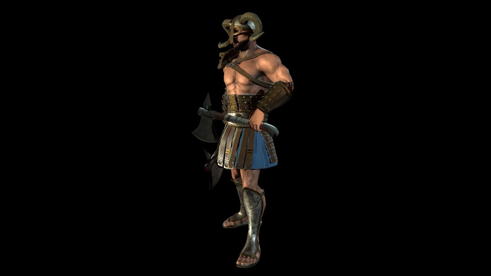 Low-poly Gladiators pack Low-poly 3D model_10
