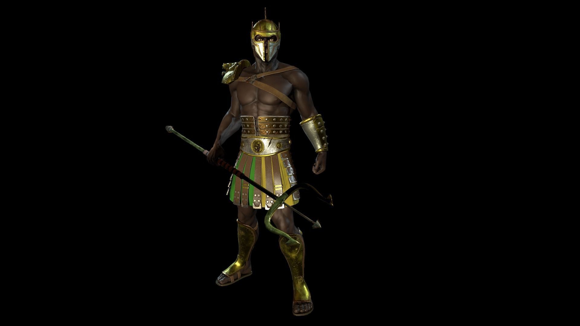 Low-poly Gladiators pack Low-poly 3D model_7