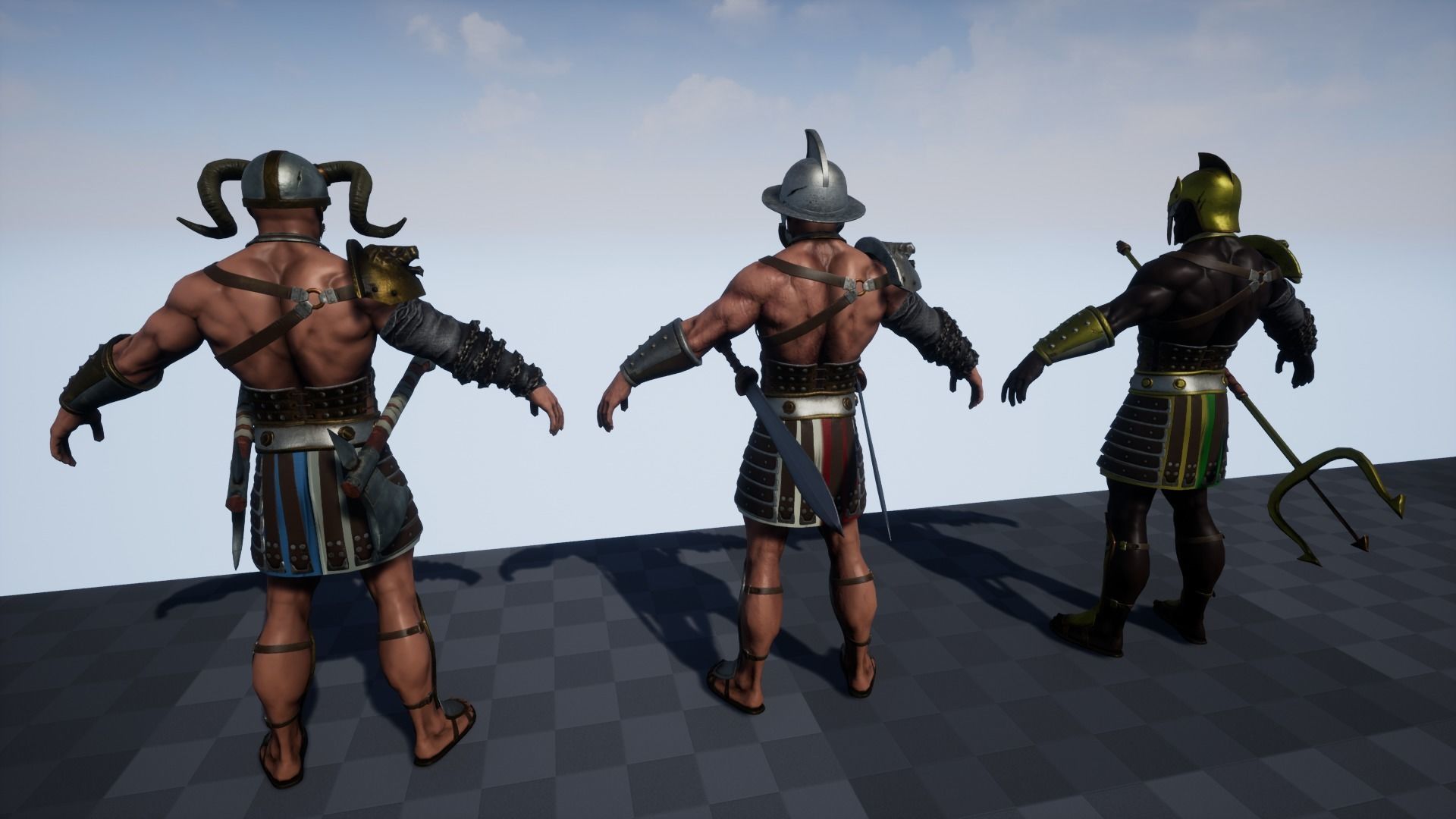 Low-poly Gladiators pack Low-poly 3D model_16