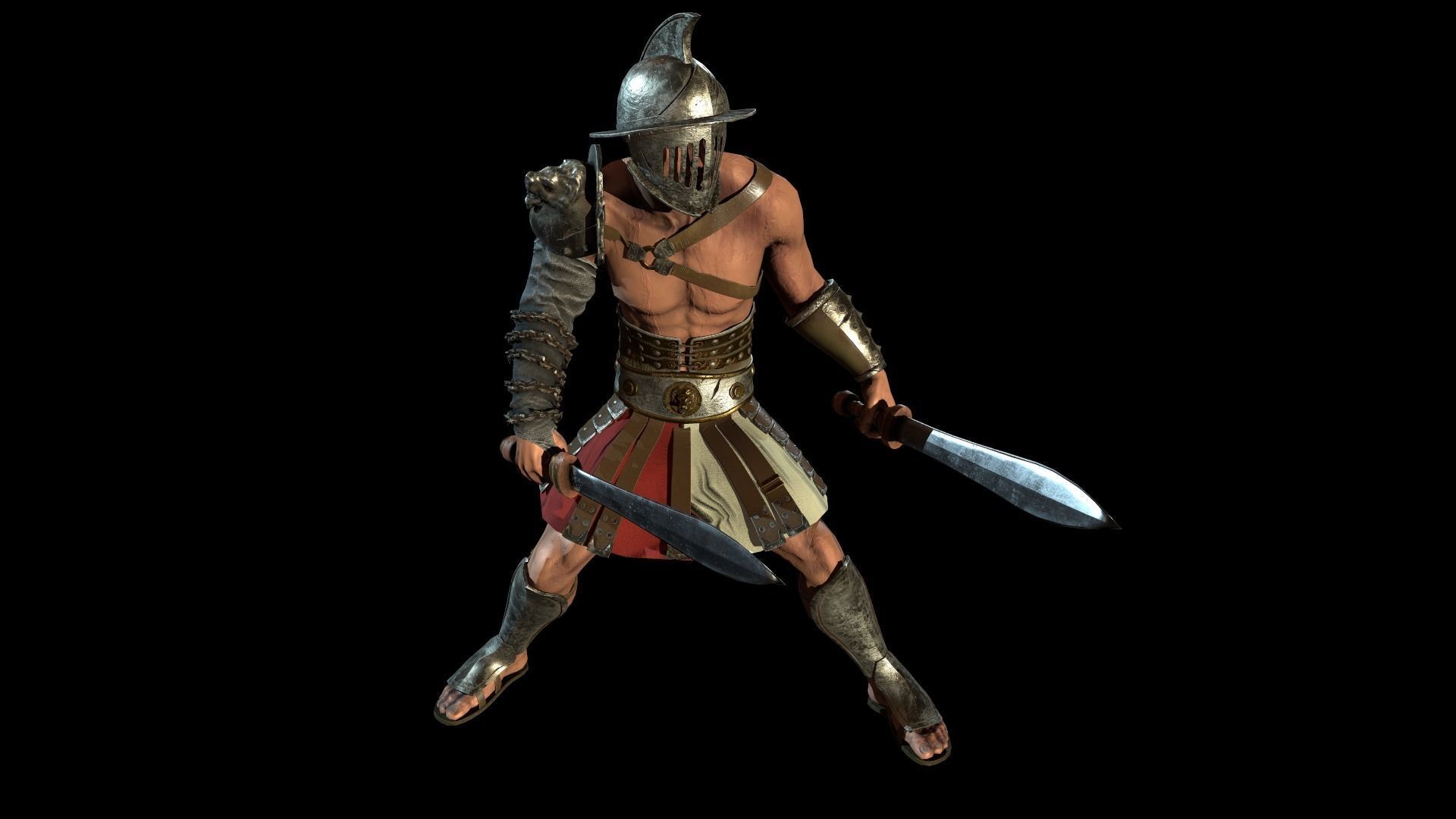 Low-poly Gladiators pack Low-poly 3D model_5