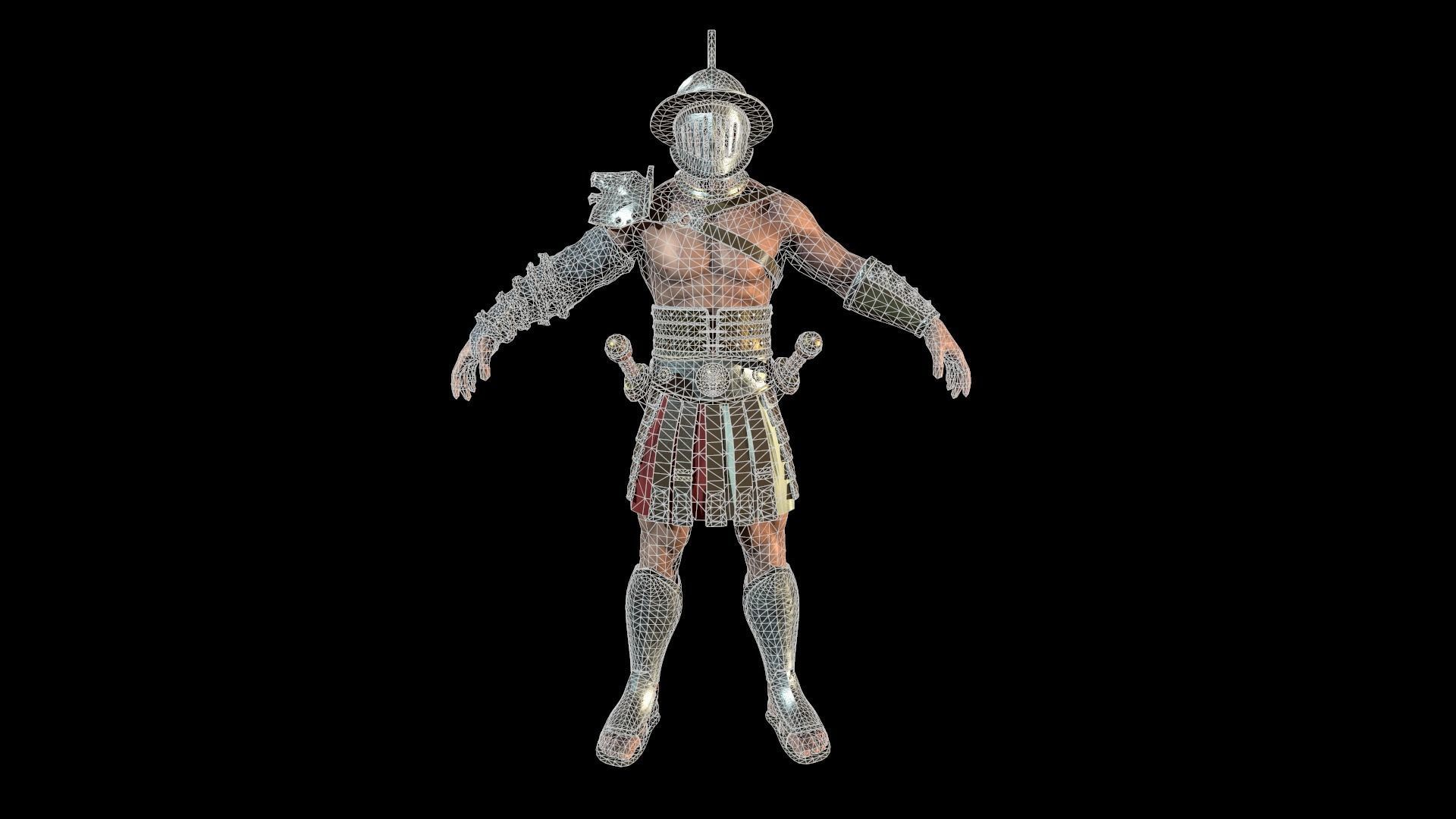 Low-poly Gladiators pack Low-poly 3D model_12
