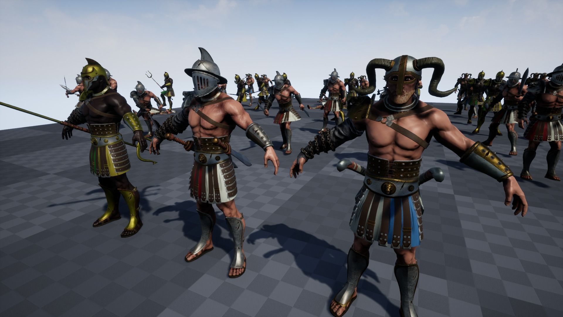 Low-poly Gladiators pack Low-poly 3D model_15