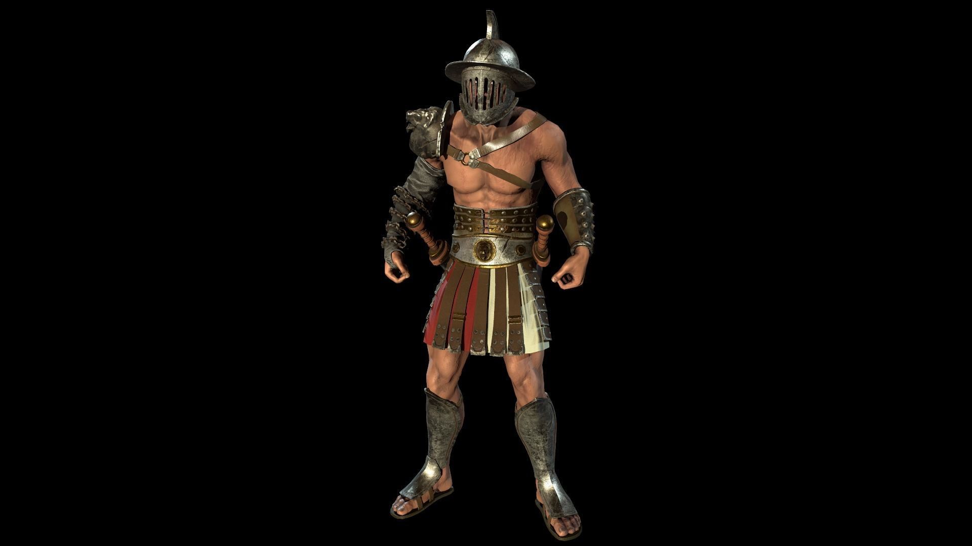 Low-poly Gladiators pack Low-poly 3D model_4