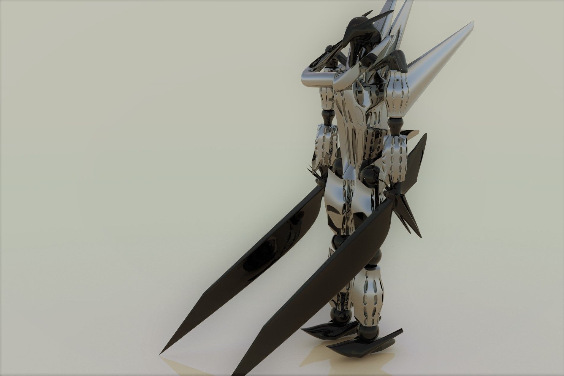 Robot Cyborg Game Caracter Sci Fi 3D model_2