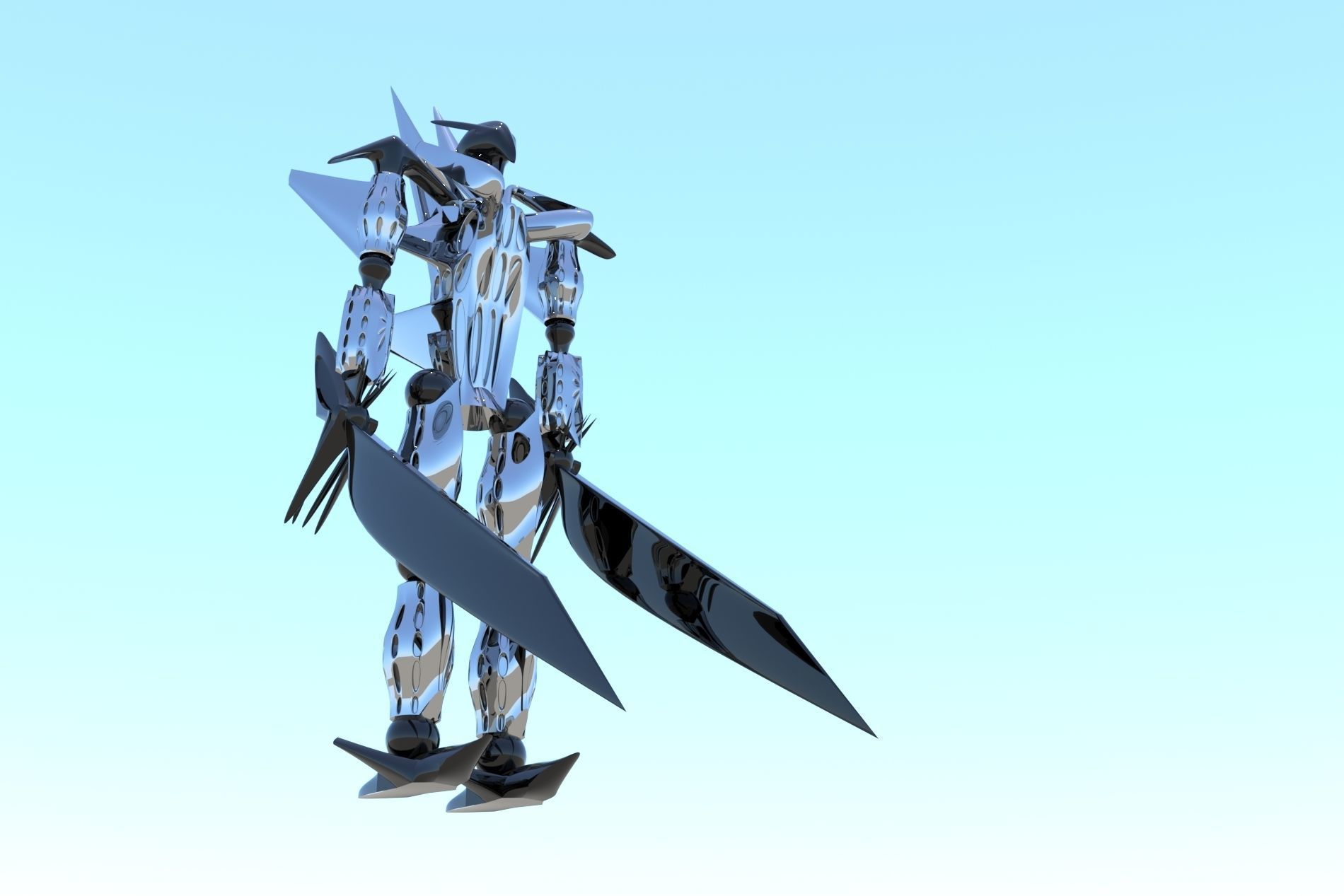 Robot Cyborg Game Caracter Sci Fi 3D model_26