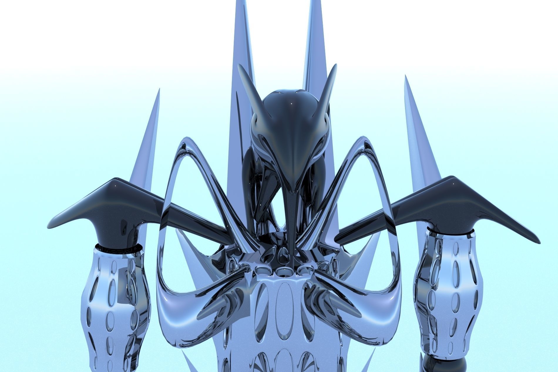 Robot Cyborg Game Caracter Sci Fi 3D model_11