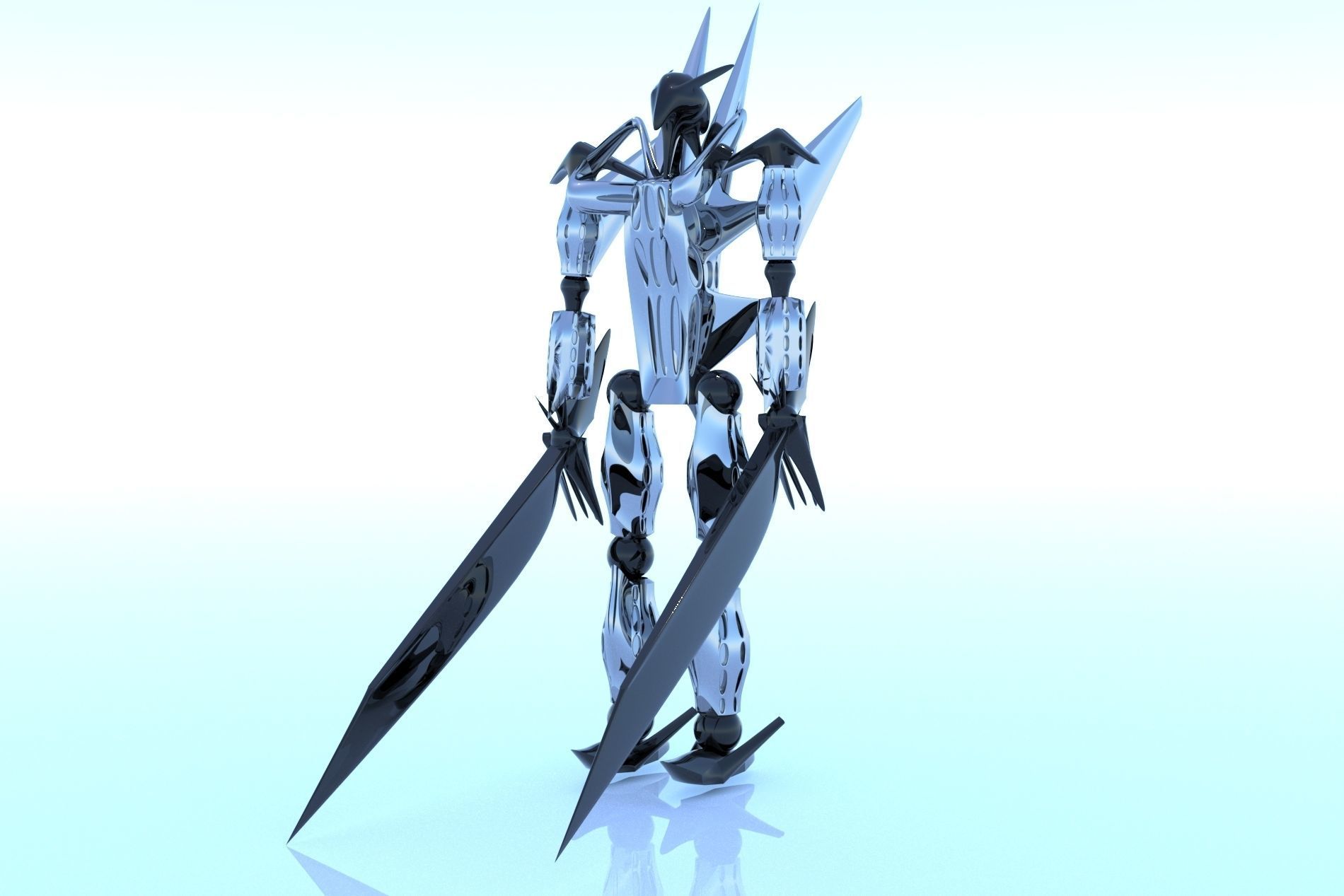 Robot Cyborg Game Caracter Sci Fi 3D model_23