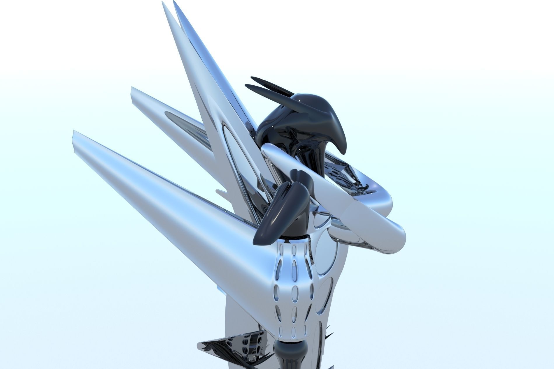 Robot Cyborg Game Caracter Sci Fi 3D model_10