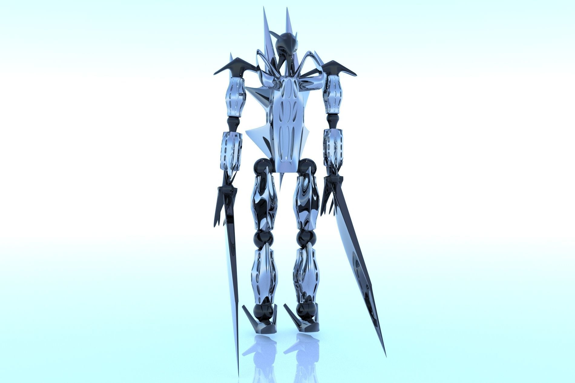 Robot Cyborg Game Caracter Sci Fi 3D model_22