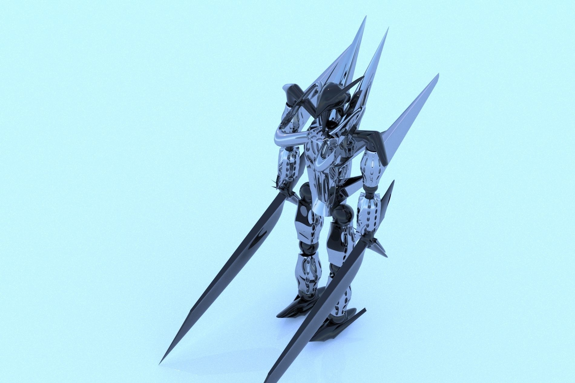 Robot Cyborg Game Caracter Sci Fi 3D model_25